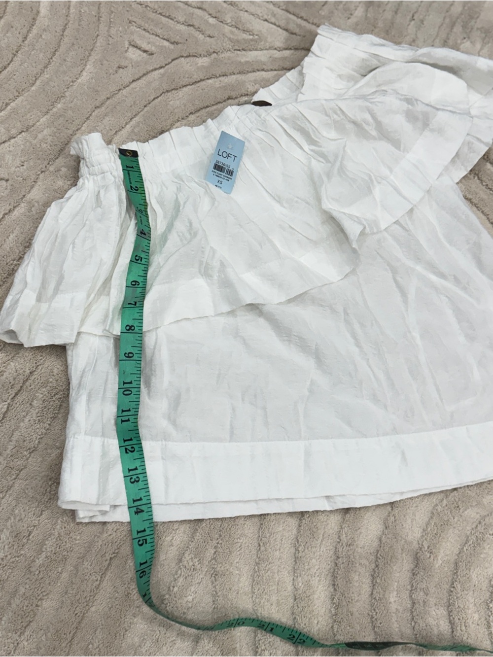 LOFT White Ruffled Off-Shoulder Top - Picture 3 of 6